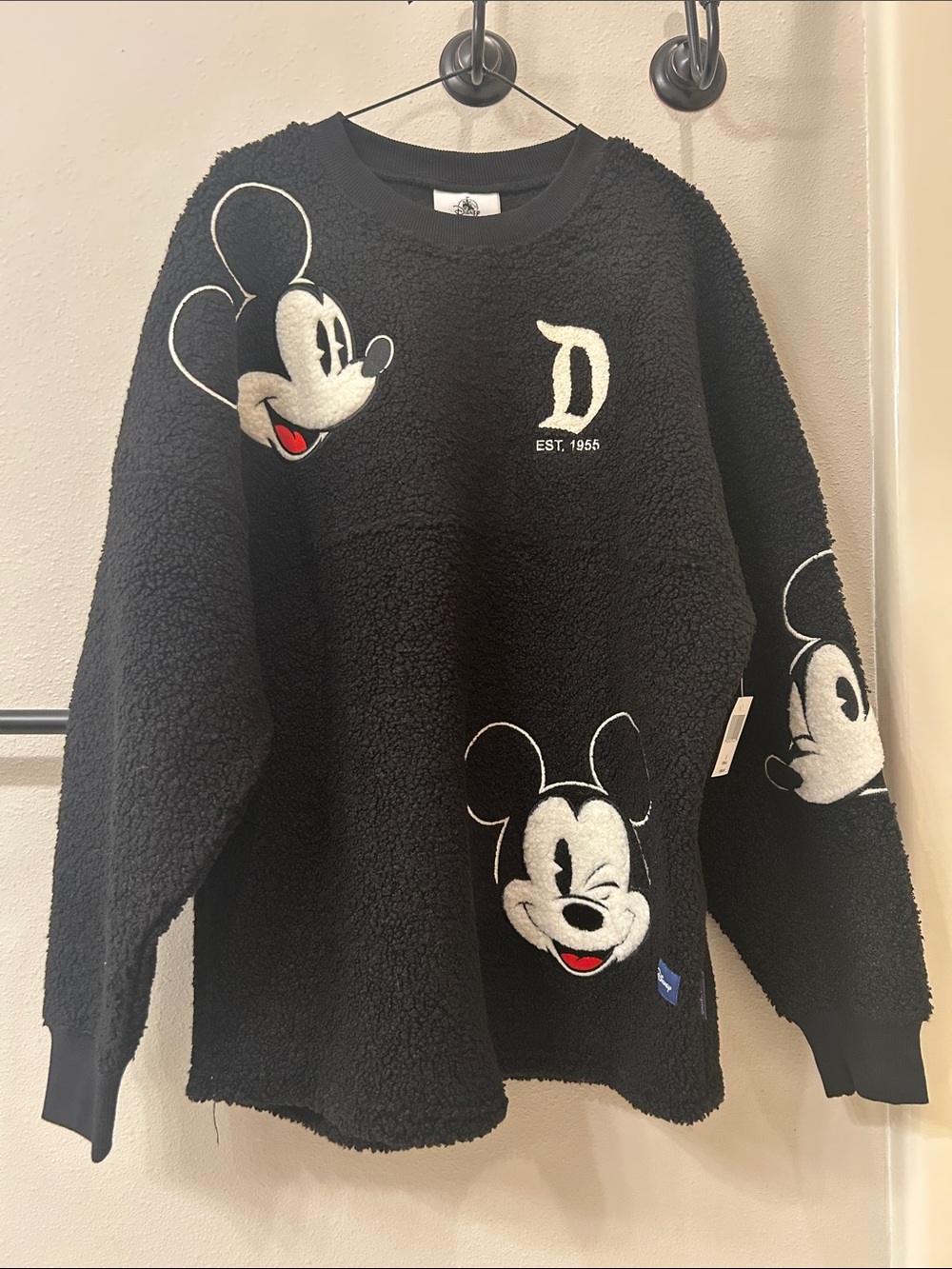 Disney Black Mickey Plush Sherpa Pullover